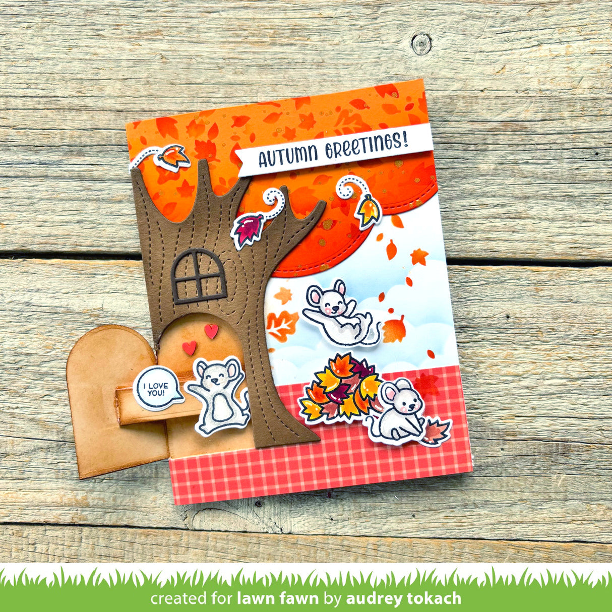 Lawn Fawn knock knock, who's there? tree add-on