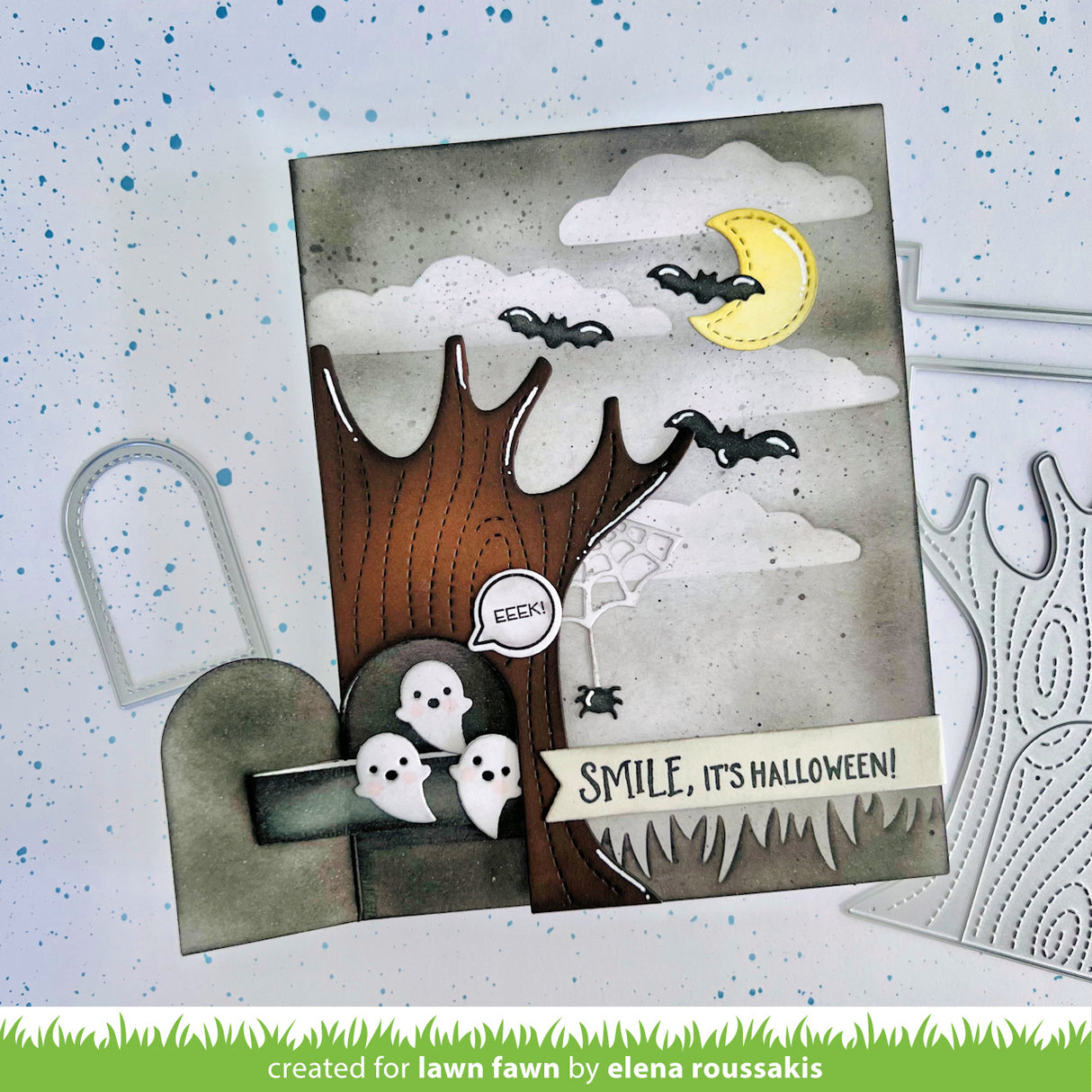 Lawn Fawn knock knock, who's there? tree add-on