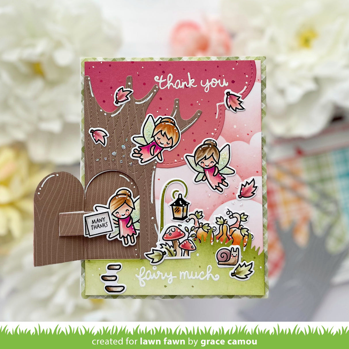 Lawn Fawn knock knock, who's there? tree add-on