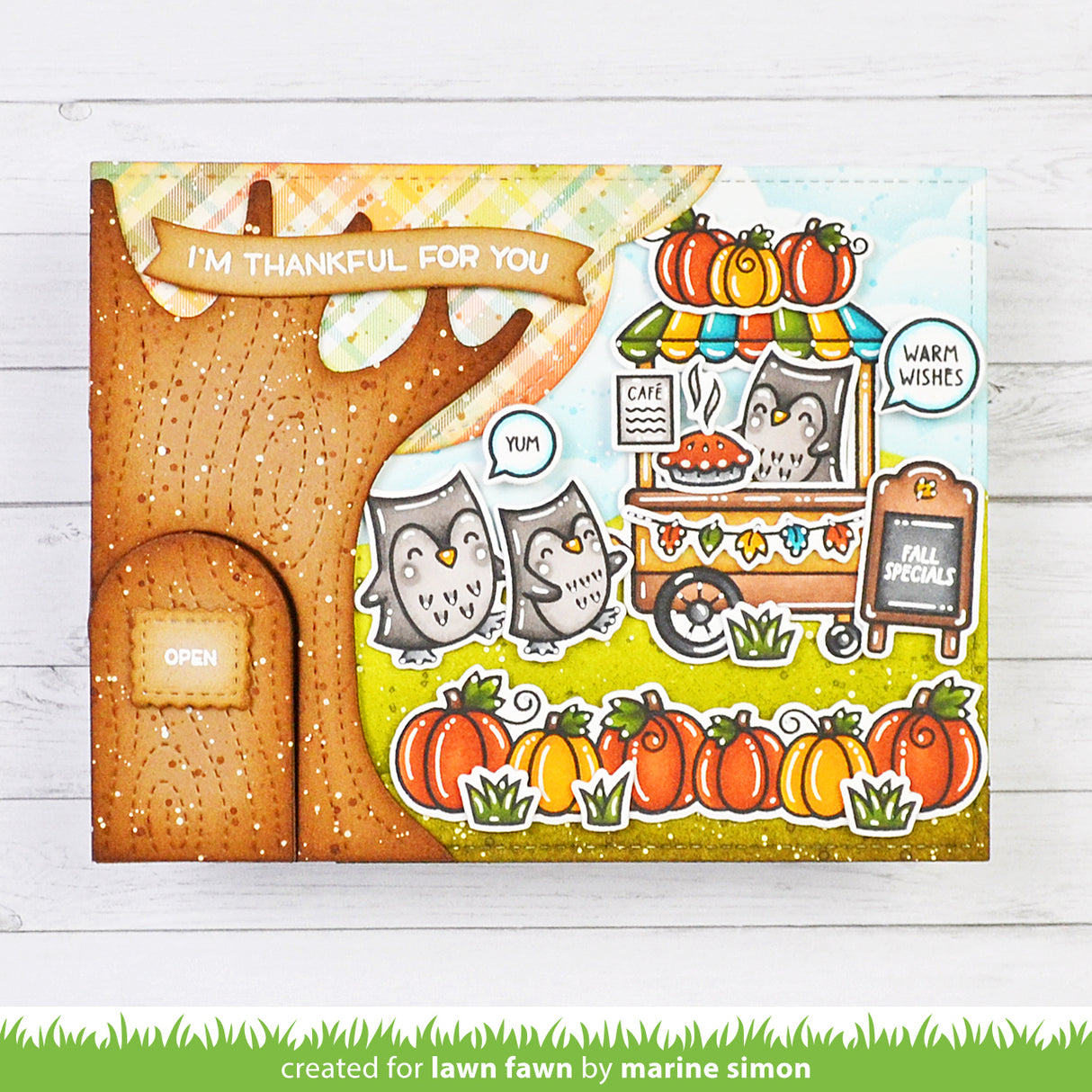 Lawn Fawn knock knock, who's there? tree add-on