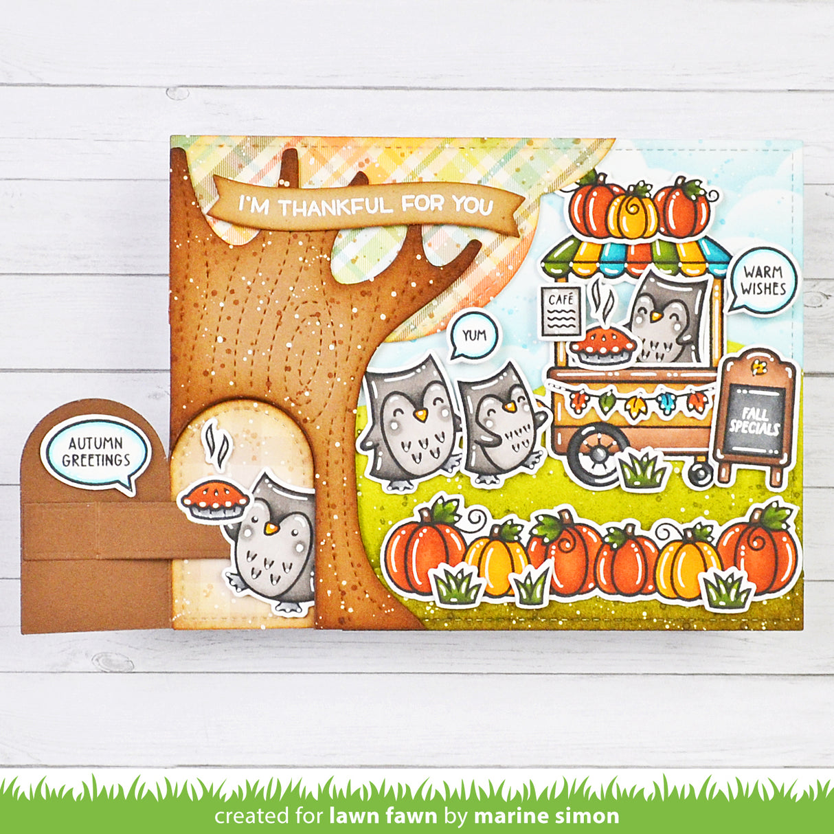 Lawn Fawn knock knock, who's there? tree add-on