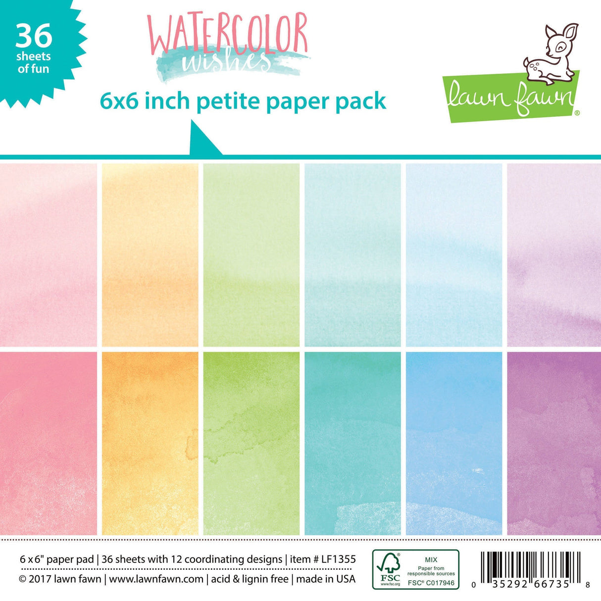 Lawn Fawn Watercolor Wishes Petite Paper Pack