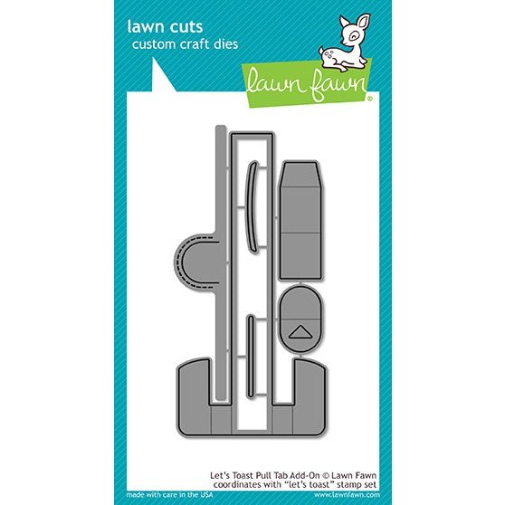 Lawn Fawn Let's Toast Pull Tab Add-on Die Set