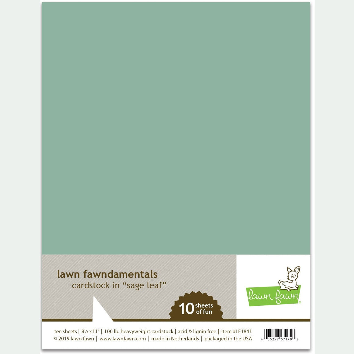 Lawn Fawn Sage Leaf Cardstock