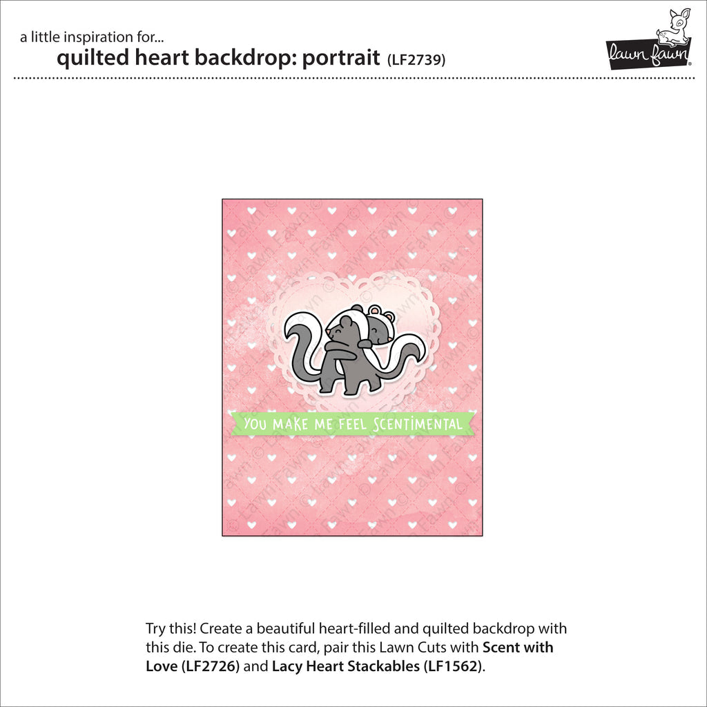 Lawn Fawn Quilted Heart Backdrop: Portrait Die