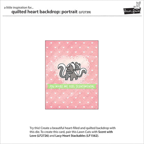 Lawn Fawn Quilted Heart Backdrop: Portrait Die