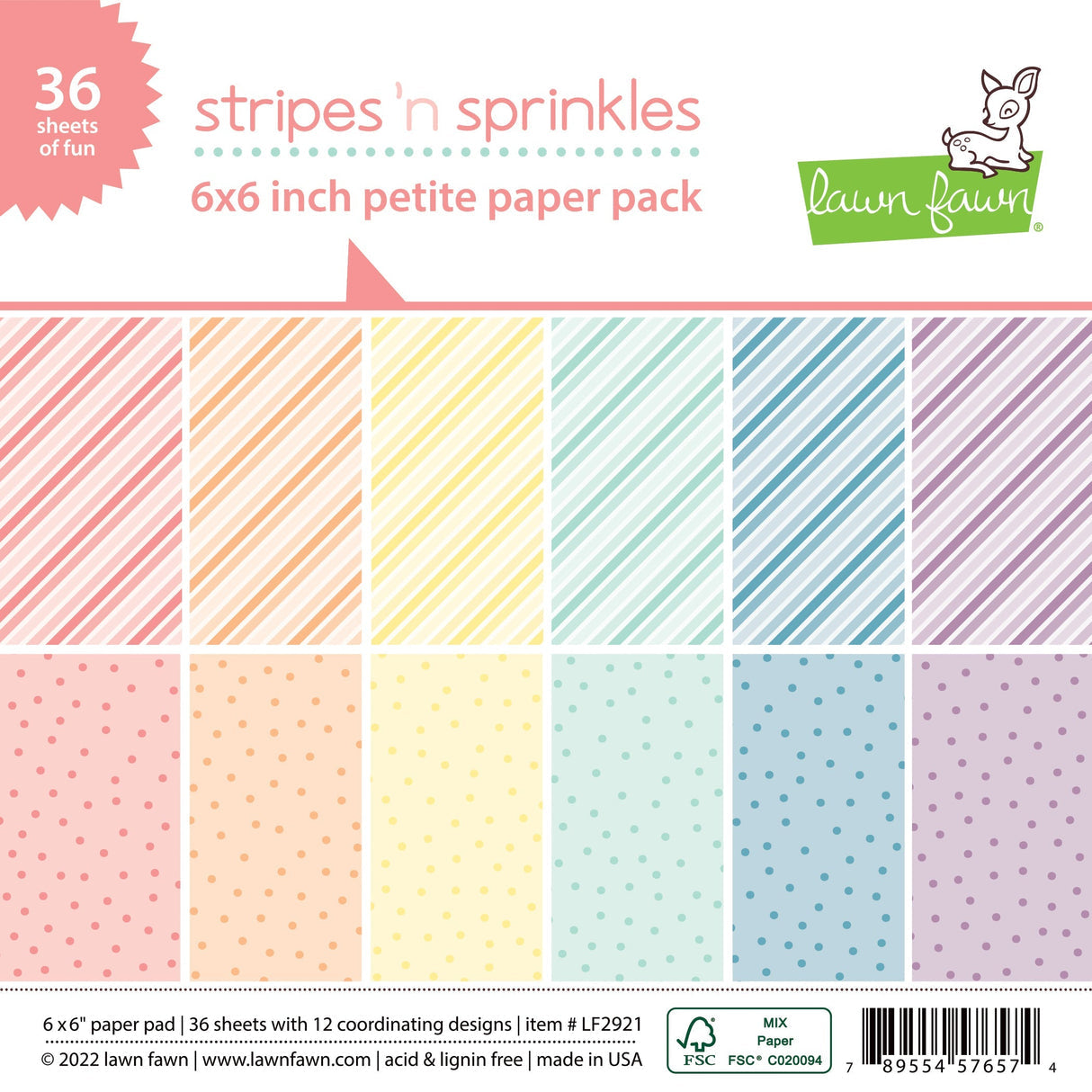 Lawn Fawn Sripes 'n Sprinkles Petite Paper Pack