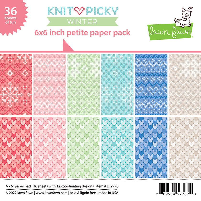 Lawn Fawn Knit Picky Winter Petite Paper Pack