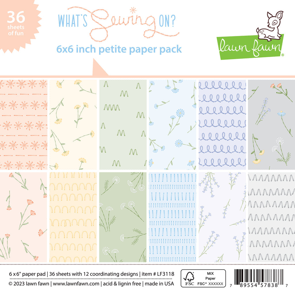 Lawn Fawn What's Sewing On? Petite Paper Pack