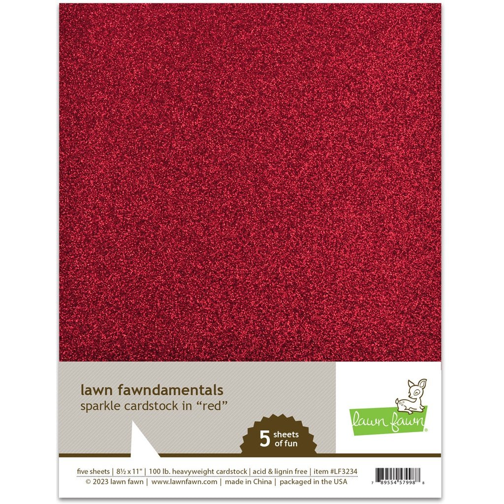 Lawn Fawn Sparkle Cardstock - Red