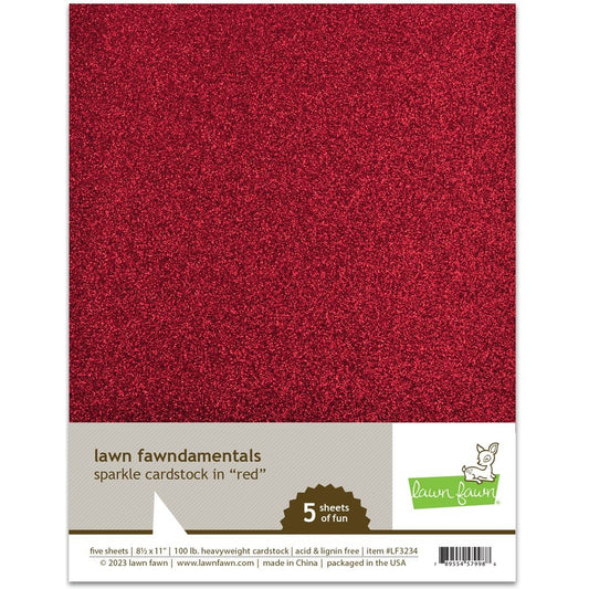 Lawn Fawn Sparkle Cardstock - Red