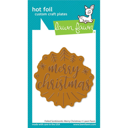 Lawn Fawn Foiled Sentiments: Merry Christmas Hot Foil Plate
