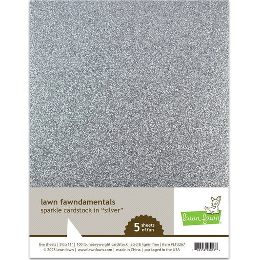 Lawn Fawn Sparkle Cardstock - Silver
