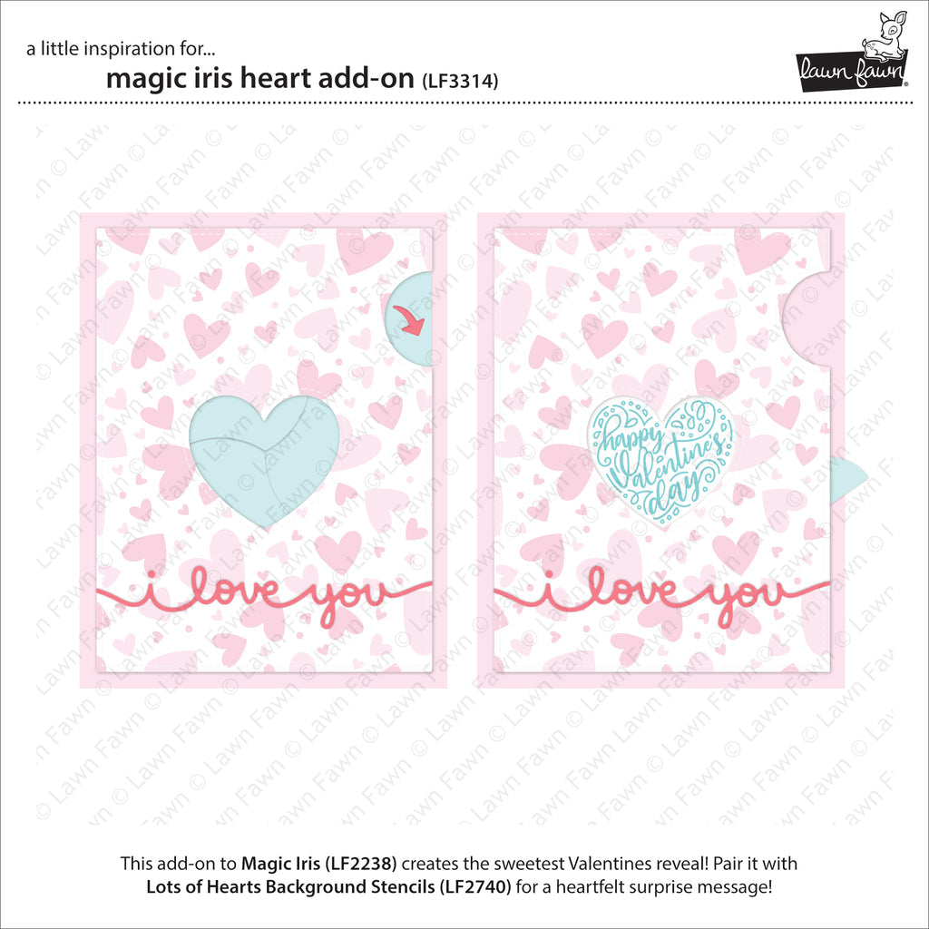 Lawn Fawn Magic Iris Heart Add-on Die Set