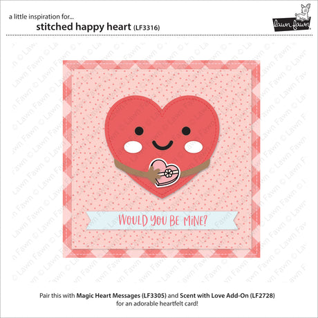 Lawn Fawn Stitched Happy Heart Die Set