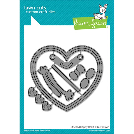 Lawn Fawn Stitched Happy Heart Die Set