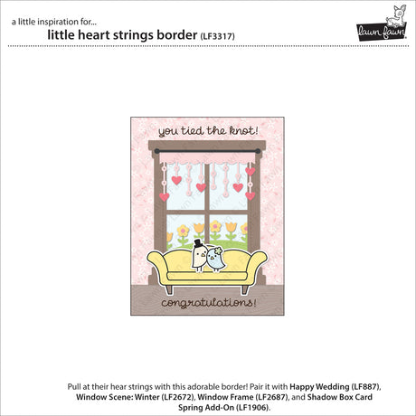 Lawn Fawn Little Heart Strings Border Die Set