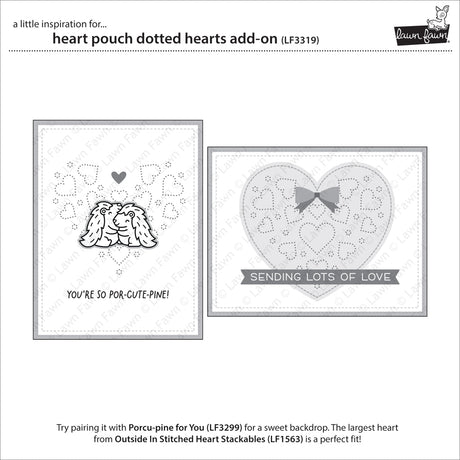 Lawn Fawn Heart Pouch Dotted Hearts Add-on Die