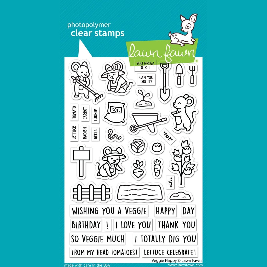 Lawn Fawn Veggie Happy Stamp and Die Set Bundle
