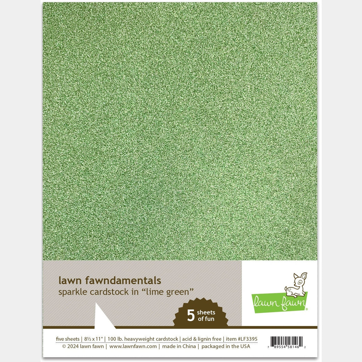 Lawn Fawn Sparkle Cardstock - Lime Green