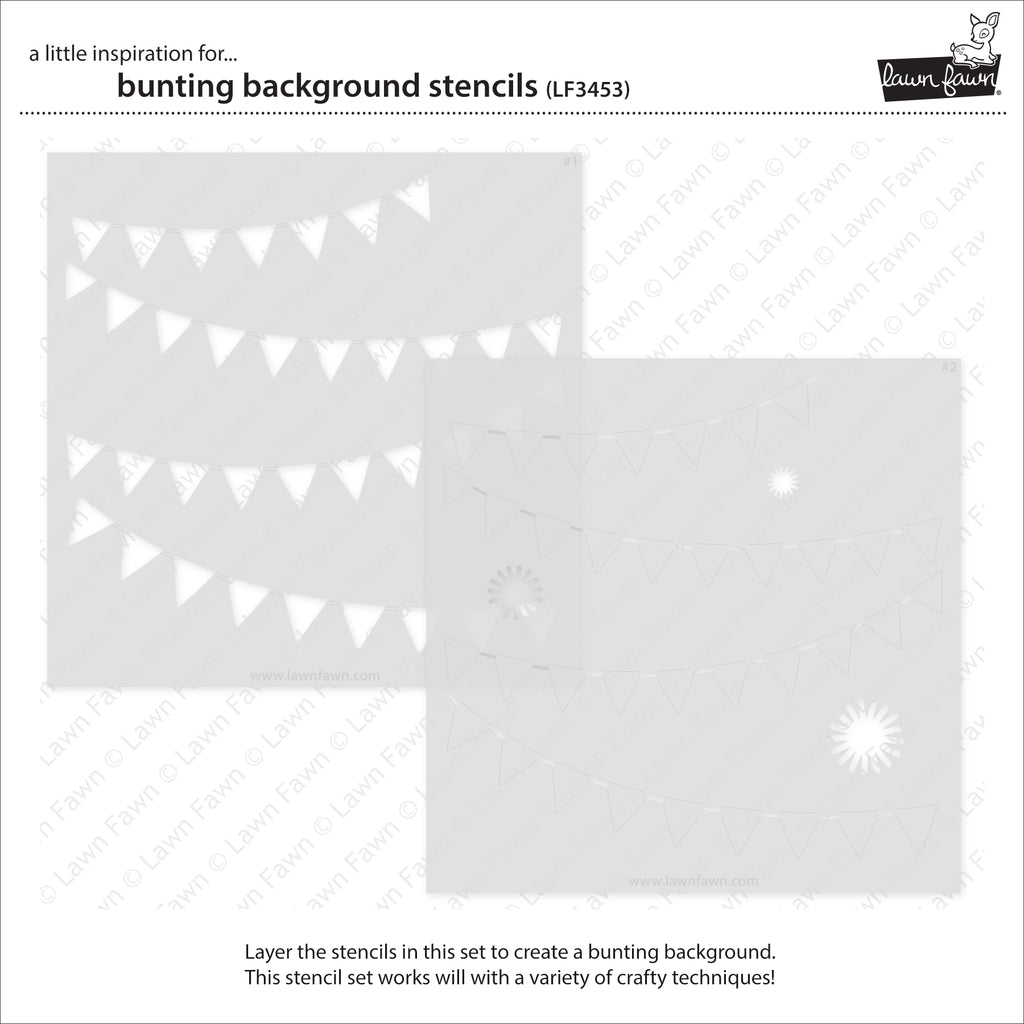 Lawn Fawn Lawn Clippings Bunting Background Stencils