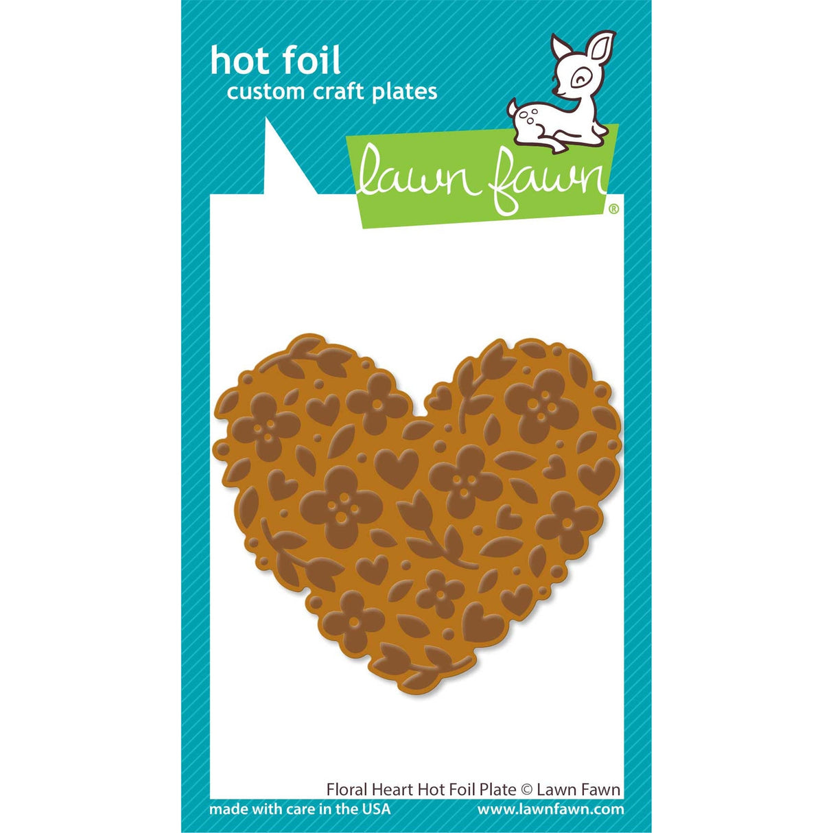 Lawn Fawn Floral Heart Hot Foil Plate