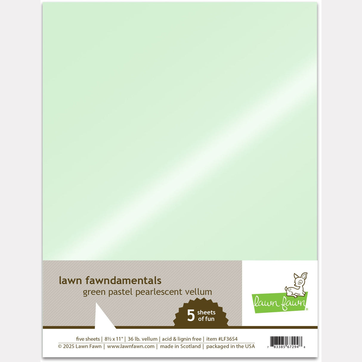 Lawn Fawn Vellum - Green Pastel Pearlescent