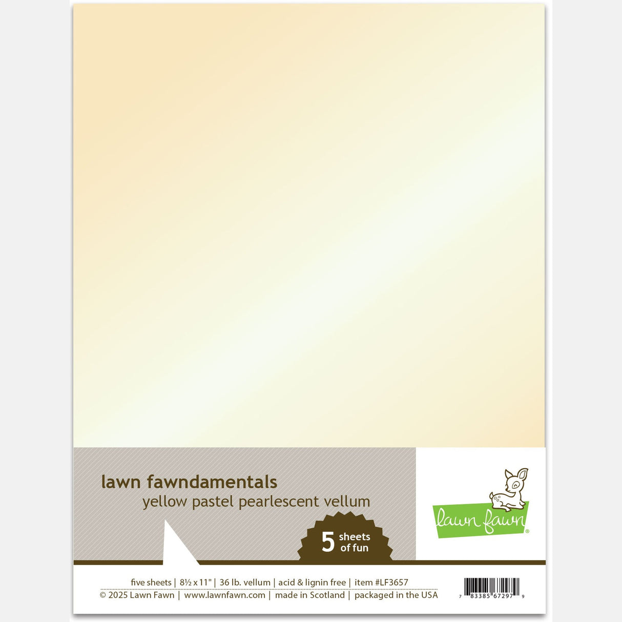 Lawn Fawn Vellum - Yellow Pastel Pearlescent