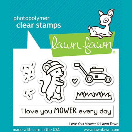 Lawn Fawn i love you mower stamp