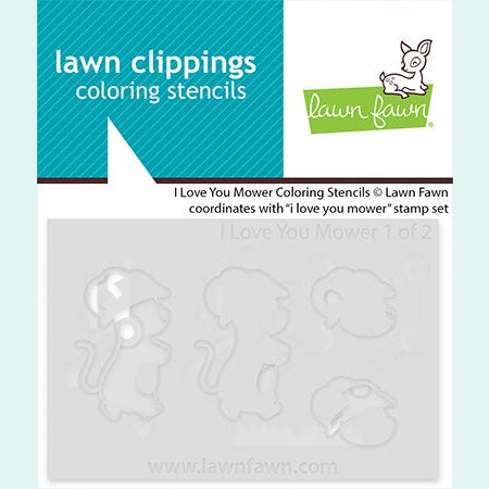 Lawn Fawn i love you mower coloring stencils