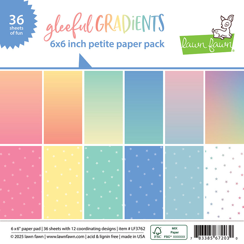 Lawn Fawn gleeful gradients petite paper pack