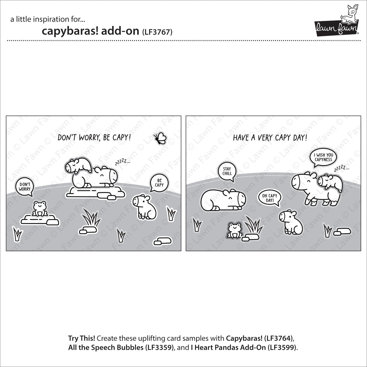 Lawn Fawn capybaras! add-on stamp