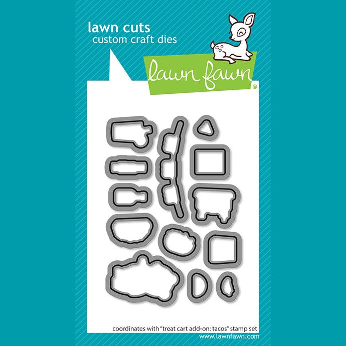 Lawn Fawn treat cart add-on: tacos lawn cuts