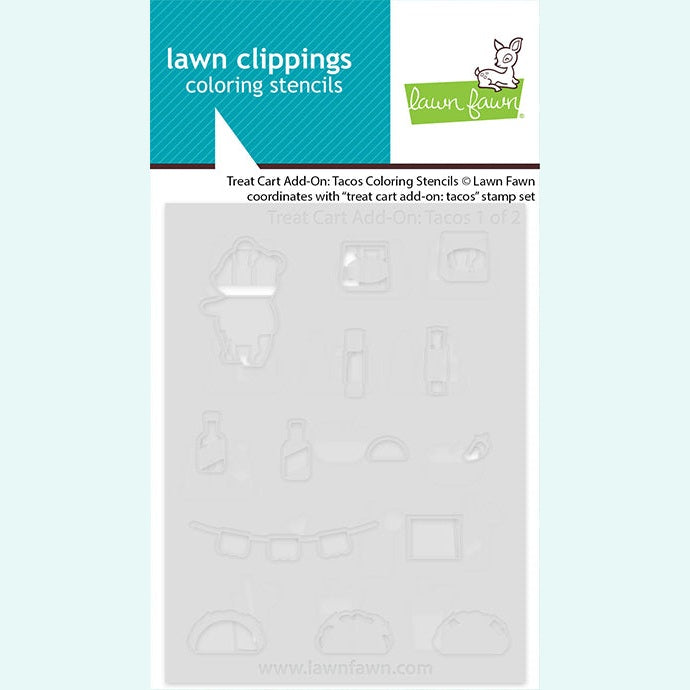Lawn Fawn treat cart add-on: tacos coloring stencils