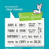 Lawn Fawn treat cart sentiment add-on: tacos