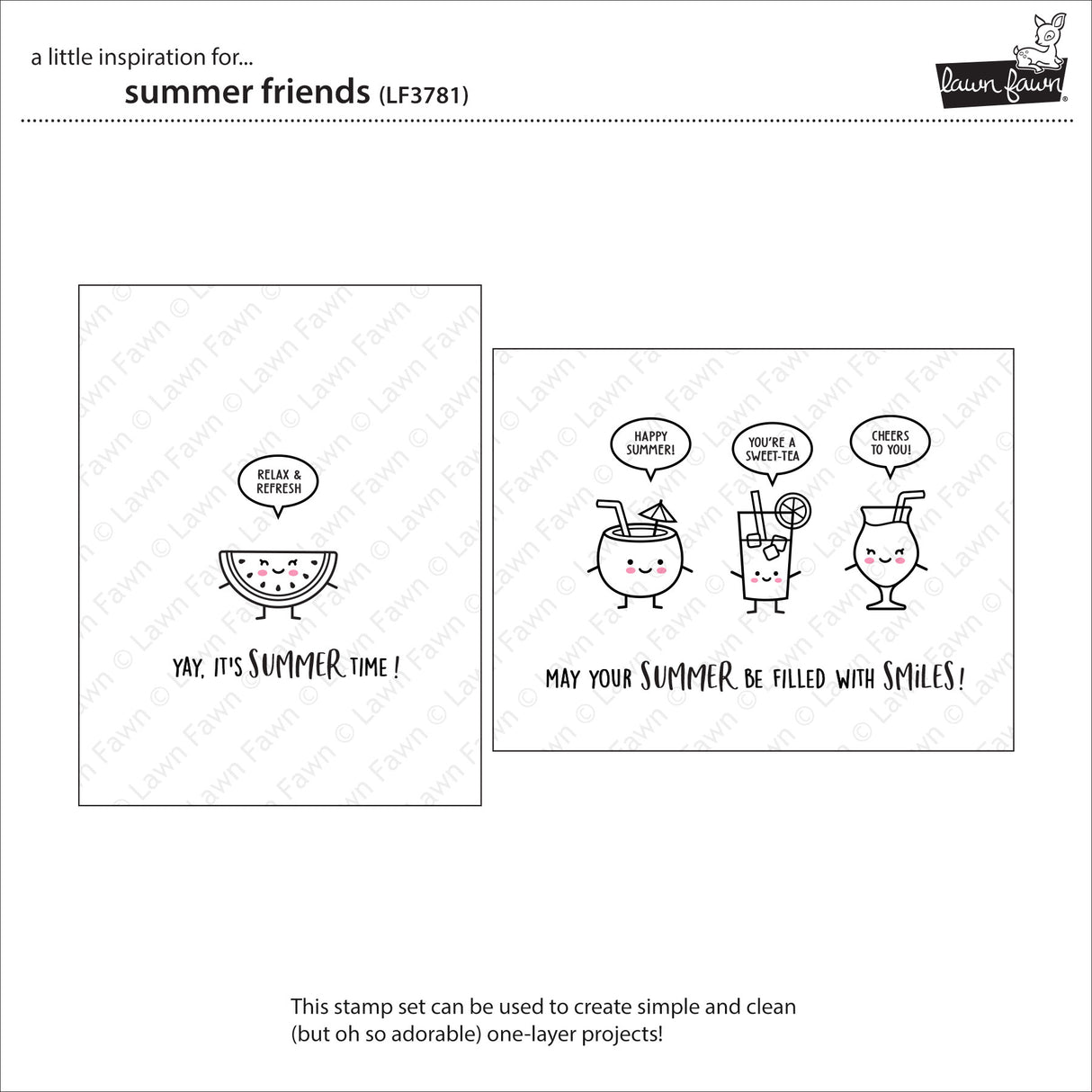 Lawn Fawn summer friends stamp