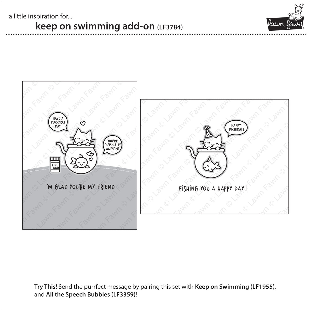 Lawn Fawn keep on swimming add-on stamp