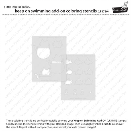 Lawn Fawn keep on swimming add-on coloring stencils