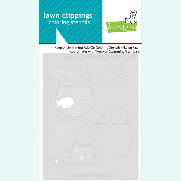 Lawn Fawn keep on swimming add-on coloring stencils