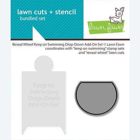 Lawn Fawn reveal wheel keep on swimming drop-down add-on set