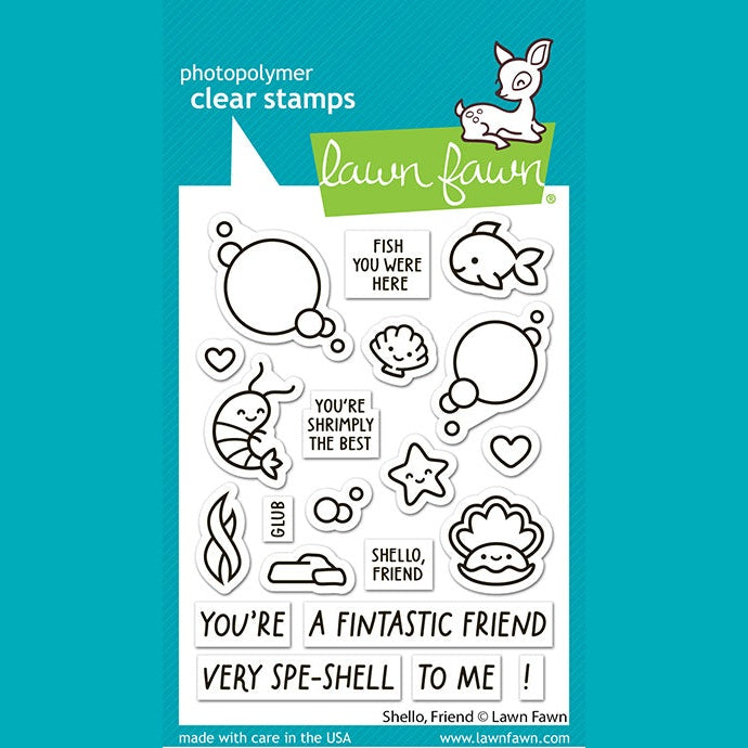 Lawn Fawn shello, friend stamp