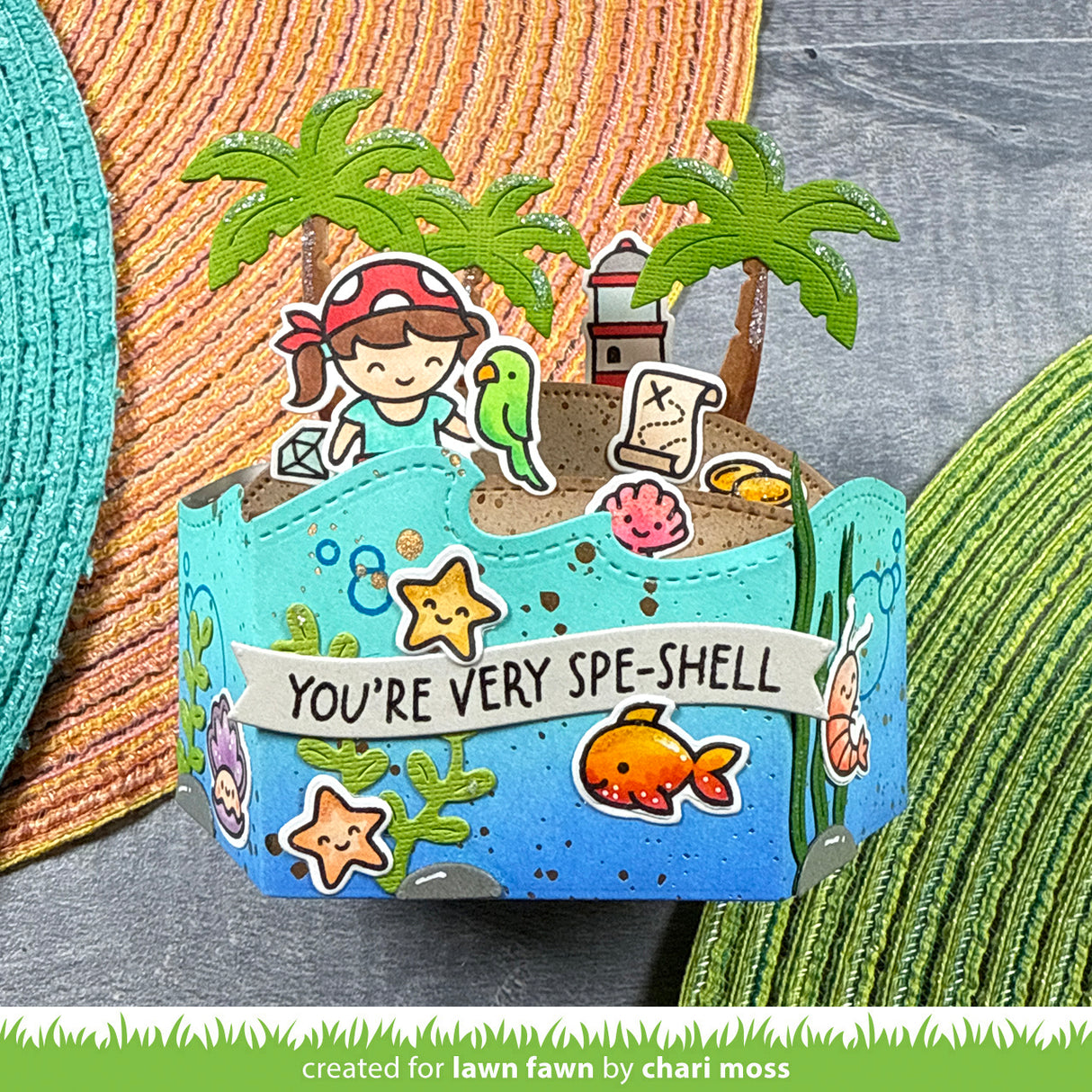 Lawn Fawn platform pop-up wave wrap around