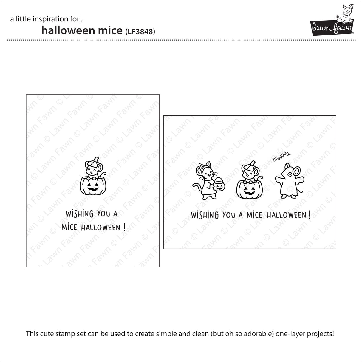 Lawn Fawn halloween mice Stamp