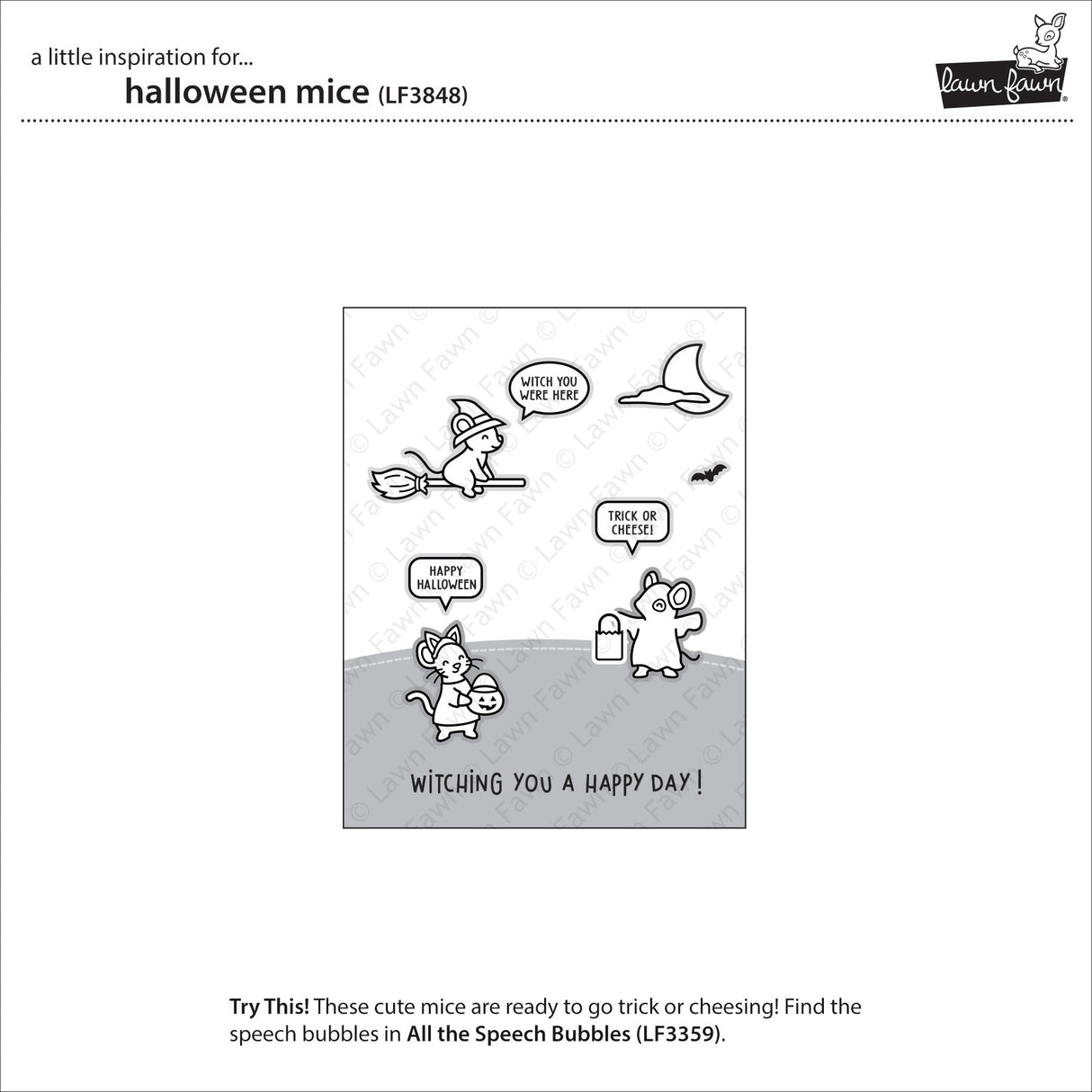 Lawn Fawn halloween mice Stamp