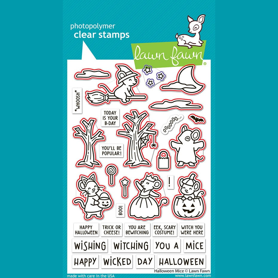 Lawn Fawn halloween mice lawn cuts