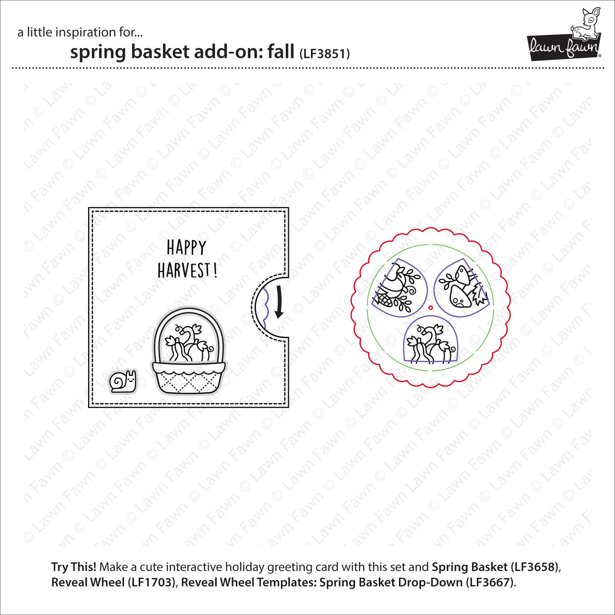 Lawn Fawn spring basket add-on: fall Stamp