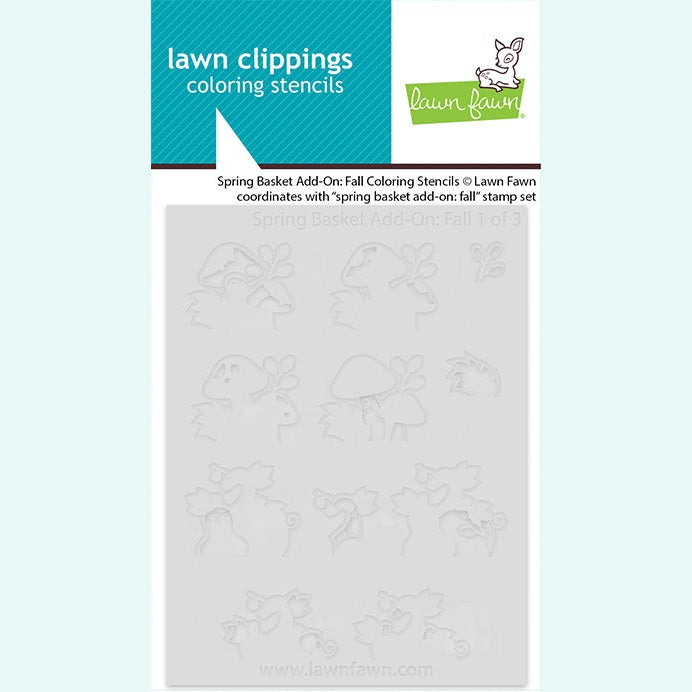 Lawn Fawn spring basket add-on: fall coloring stencils