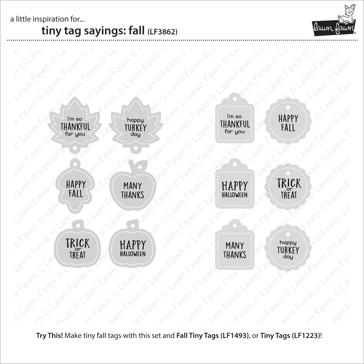 Lawn Fawn tiny tag sayings: fall Stamp