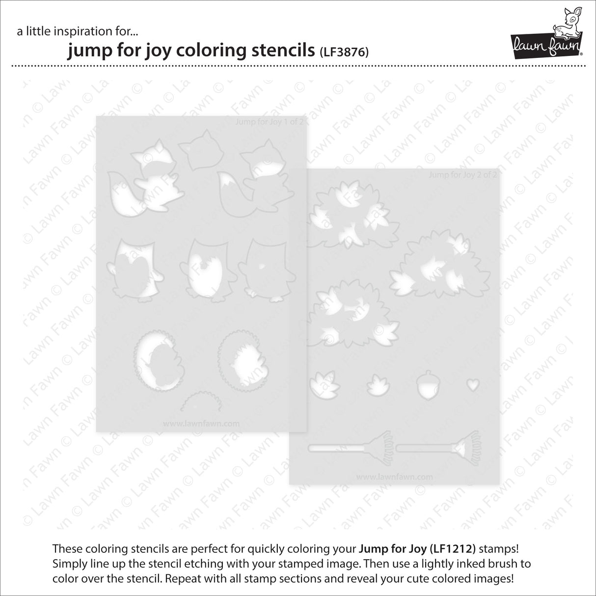 Lawn Fawn jump for joy coloring stencils
