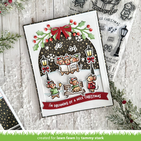 Lawn Fawn caroling mice
